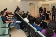 Palestra de abertura, no auditório do Edifício Padre Laércio Dias de Moura S.J.. Fotógrafo Antônio Albuquerque.