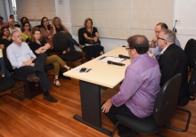 O Reitor Pe. Josafá S.J. na abertura do evento, realizado na sala de reuniões do Decanato do CTC. Fotógrafo Antônio Albuquerque.