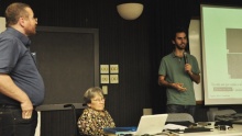 Os palestrantes no Auditório Padre Anchieta. Fotógrafo Lucas Simões. Acervo Comunicar.