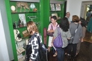 Algumas das estantes com os objetos em exposição. Fotógrafo Antônio Albuquerque.